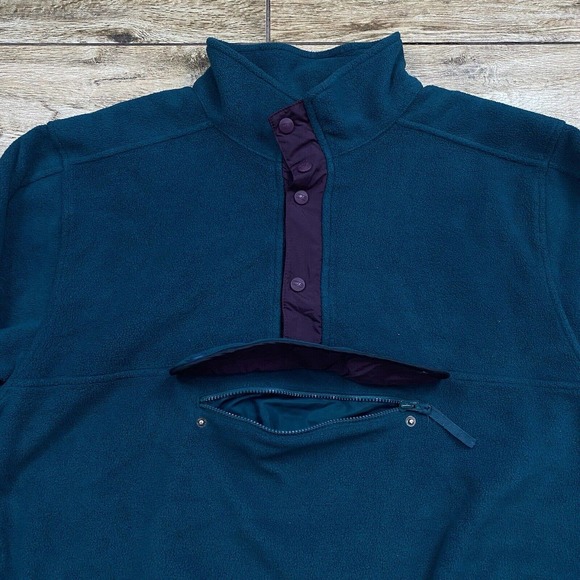 Vintage Green 1/4 Snap Anorak Fleece Pullover Jacket Sweater Size XL - Picture 6 of 10